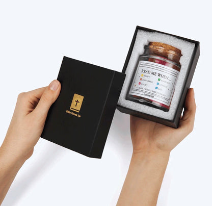 Handmade 90 Day Bible Verses Jar (Comes With Christian Gift Box)