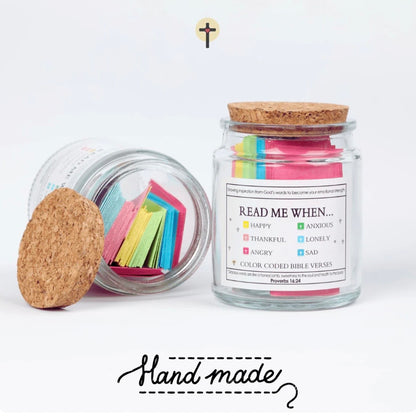Handmade 90 Day Bible Verses Jar (Comes With Christian Gift Box)