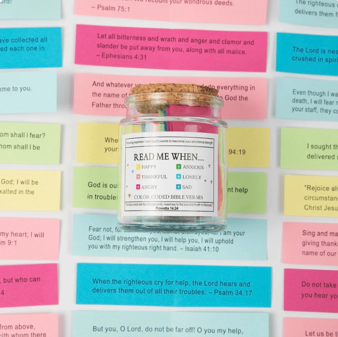 Handmade 90 Day Bible Verses Jar (Comes With Christian Gift Box)