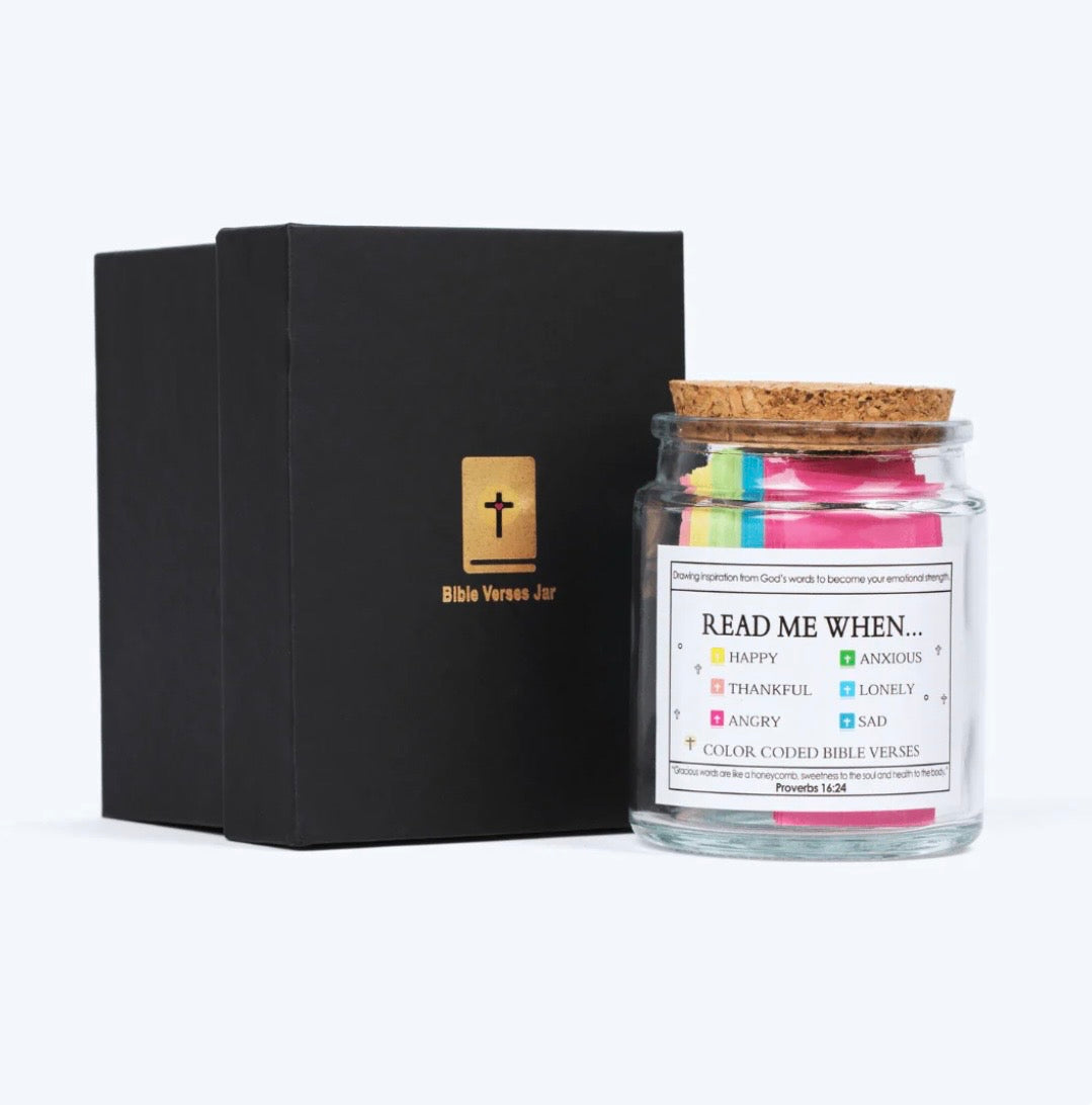Handmade 90 Day Bible Verses Jar (Comes With Christian Gift Box)