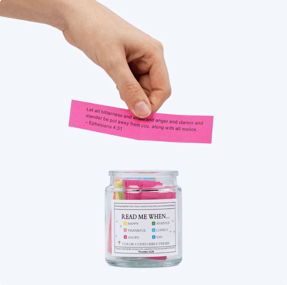 Handmade 90 Day Bible Verses Jar (Comes With Christian Gift Box)
