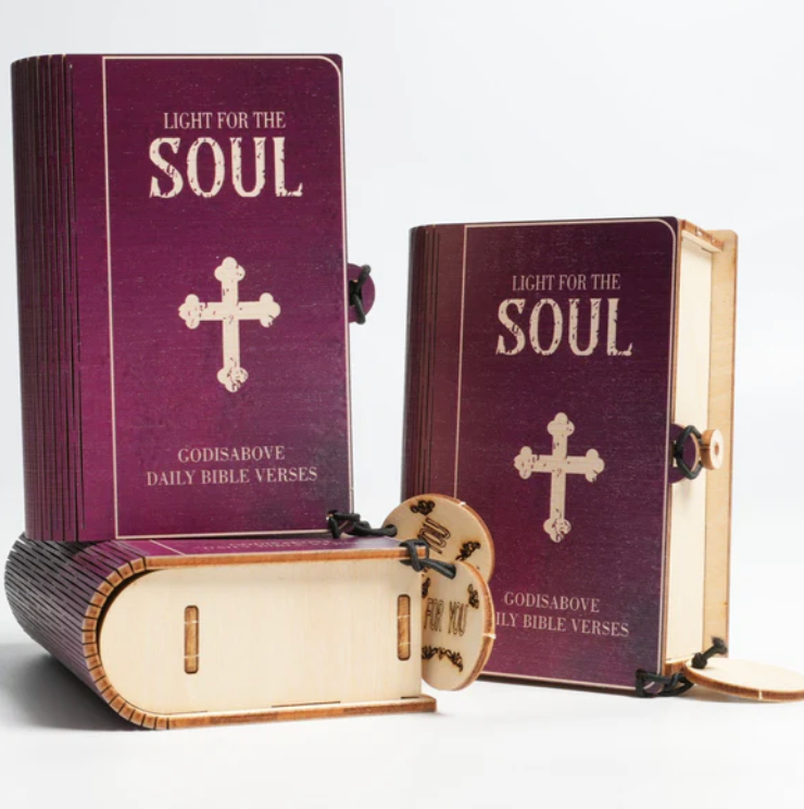 Handmade Wooden Box 90 Day Bible Verses (Comes with Christian Gifts)